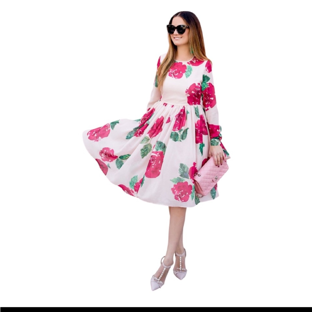 Rachel Parcell Floral Print Long Sleeve Dress Sz Small